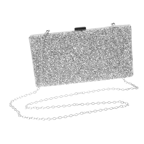 Warmhm Luxuriöse Damen Clutch Tasche mit Funkelnden Strasssteinen Abendtasche für Hochzeit Party und Bankett Kompakt und Vielseitig Modisches Accessoire in Silber von Warmhm
