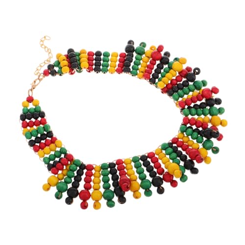 Warmhm Holzperlenkette Stil Perlen Halskette Mehrschichtige Boho Für Damen Herren Unisex Bunte Charm Partys Mode Schmuck von Warmhm