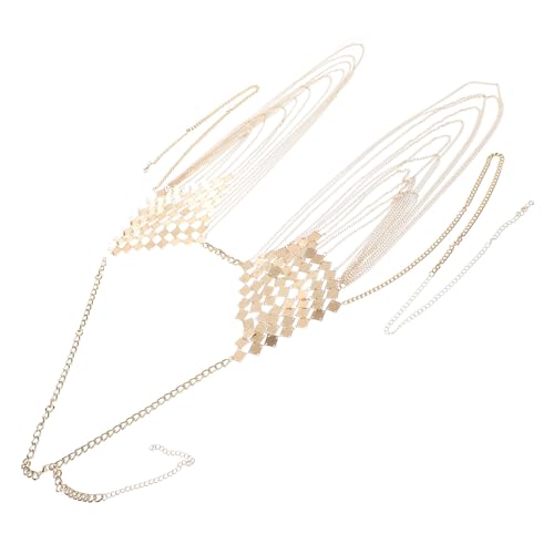 Warmhm Metal Body Chain Bikini Körperschmuck mit Quasten Verstellbare Körperkette aus Hochwertigem Eisen Hautfreundlich und Elegant für Damen Oberkörper Schmuck bei Festen und Alltag von Warmhm