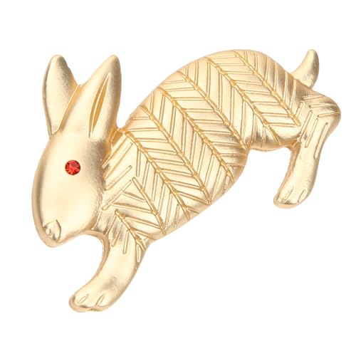 Warmhm Metallbrosche Kaninchen mit Rotem Auge Elegante Anstecknadel für Damen Modische Collar Pin Dekorative Tierbrosche für Jacken Taschen und Hüte Einfach zu Befestigen Stilvolles von Warmhm