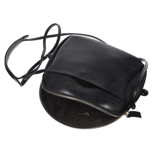 Warmhm Mini Crossbody Bag Damen PU Handtasche Retro Shell Design Kleine Umhängetasche mit Großem Fassungsvermögen für Alltag und Business Schwarz von Warmhm