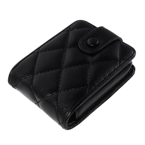Warmhm Mini Make-up-Tasche Damen Quilted Lippenstift-etui mit Spiegel Kleine Kosmetiktasche für Reisen Outdoor Leicht und Tragbar Elegantes Design Schwarz von Warmhm