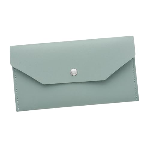 Warmhm Minimalistisches Damen Portemonnaie Wallet aus Robustem PU Kleine Geldbörse mit Münzfach Kartenhalter und Cash Envelope Vielseitig Einsetzbar Elegantes Design in Hellgrün von Warmhm