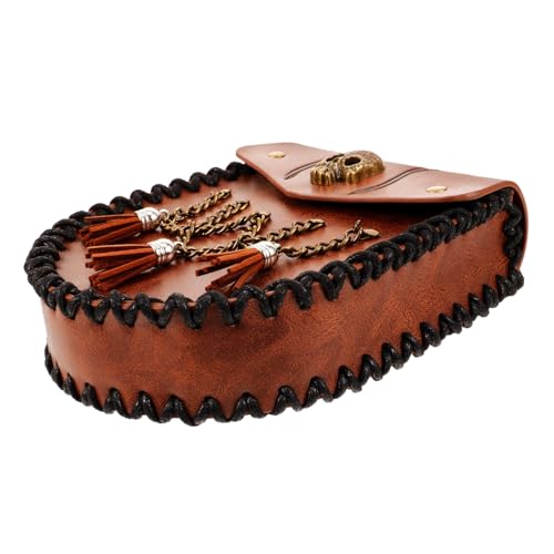 Warmhm Mittelalterlicher Kunstlederbeutel für Damen und Herren Tragbare Renaissance Geldbörse Cosplay Tasche für LARP und Kostümpartys Vintage Gürteltasche PU mit Feiner von Warmhm