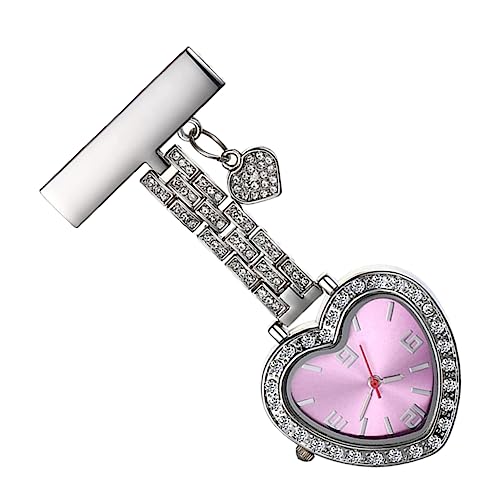 Warmhm Krankenschwesteruhr Herz-Clip Taschenuhr Zum Anstecken Damen Uhr Hängende Uhr Für Pflegekräfte Und Medizinpersonal von Warmhm