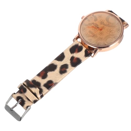 Warmhm Mode Runde Quarz Uhr mit Ziffernblatt und PU Lederarmband für Damen Leopard Armbanduhr mit Präziser Zeitmessung und Femininer Ausstrahlung von Warmhm