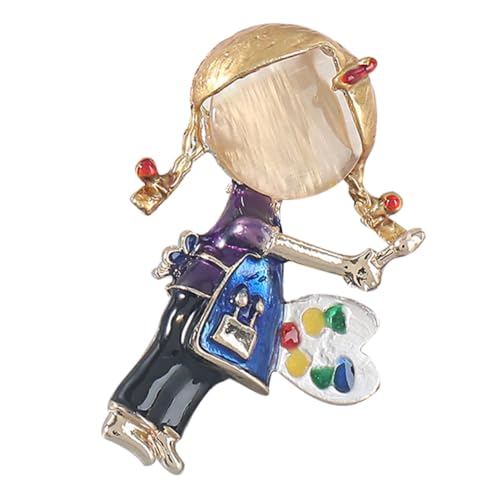 Warmhm Modebewusste Damen Brosche aus Hochwertiger Legierung Niedliche Kleine Mädchen Cartoon Anstecknadel Vielseitig für Kleidung Hüte Pullover und Taschen Accessoire für Alltag und von Warmhm