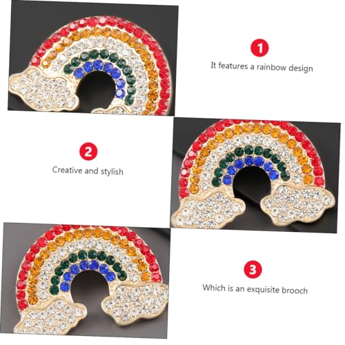 Warmhm Modische Regenbogen brosche aus Legierung mit Strasssteinen Vielseitiger Ansteckschmuck für Kleidung Taschen Hüte Charmantes Accessoire für Damen und Besondere Anlässe von Warmhm