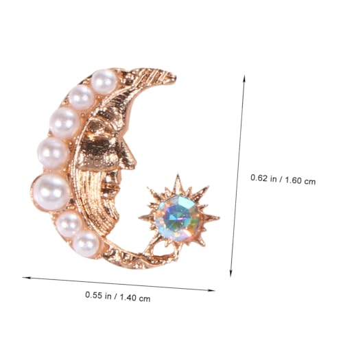 Warmhm Mondförmige Ohrstecker Damen Vergoldet Süßer Barock Perlen Schmuck Gesicht Design für Alltag Party Reise von Warmhm