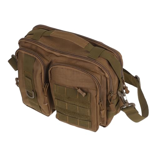 Warmhm Multifunktionale Camouflage Crossbody Bag aus Robustem Nylon Leichte Umhängetasche mit Mehreren Fächern für Herren und Damen für Outdoor Reisen Angeln und Wandern Khakifarbener von Warmhm