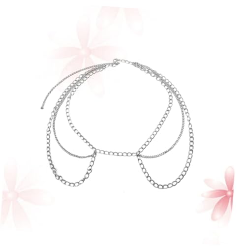 Warmhm Multilagige Taillenkette aus Silberfarbenem Metall Modische Körperkette mit Mehrschichtigem Design Stilvolle Damen Gürtelkette für Kleider Partys und Sommeroutfits von Warmhm