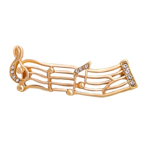 Warmhm Musik Themen Brosche mit Wellen Noten Strass Brosche Legierung Vielseitig für Pullover Anzüge Hüte Schals bei Besonderen Anlässen Geeignet von Warmhm
