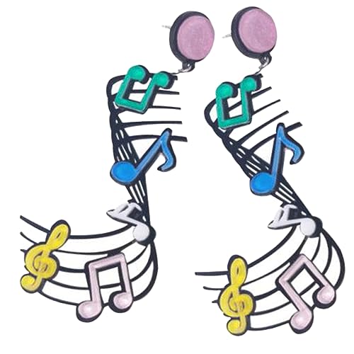 Warmhm Musiknoten Ohrhänger Damen Kreative Tropfenohrringe Aus Kunststoff Trendige Schmuckstücke Für Partys Einzigartige Musik Ohrringe Für Lehrer Stylische Ohrringe Für Frauen von Warmhm