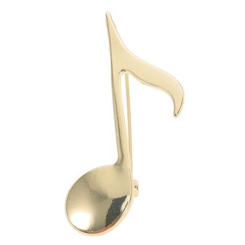 Warmhm Musiknoten Brosche Goldfarben Eleganter Anstecker für Damen und Herren Einzigartiges Musiker Symbol Vielseitig für Jacken Taschen und Hüte Handpoliert und Veredelt von Warmhm