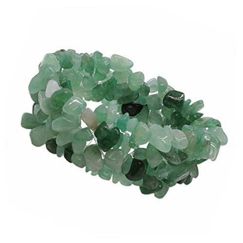Warmhm Natürliche Kristallstein Handkette Damen Armband mit Unregelmäßigen Grünen Edelsteinperlen Elastisch Modisch Schmuck für Alltag und von Warmhm