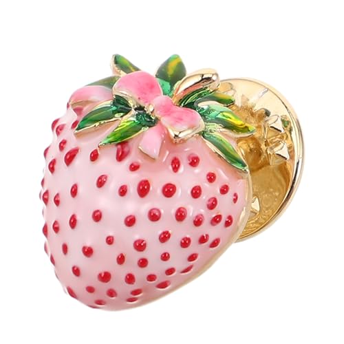 Warmhm Niedliche Erdbeer Emaille Brosche für Damen Leichte Glänzende Anstecknadel Vielseitiges Schmuck-accessoire für Schal Hemd Jacke Modischer Frucht-broschen Pin von Warmhm