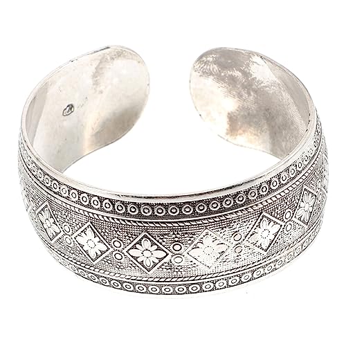 Warmhm Offener Armreif Damen Retro Schmuck Verstellbar Manschette mit Gravur Eleganter Damen Schmuck für Alltag Party und Arbeit von Warmhm