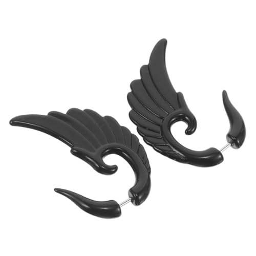 Warmhm Ohrstecker Herren Unisex Fake Plug Taper Ohrringe Schwarz Stylisch Vielseitig für Party Alltag Performance von Warmhm