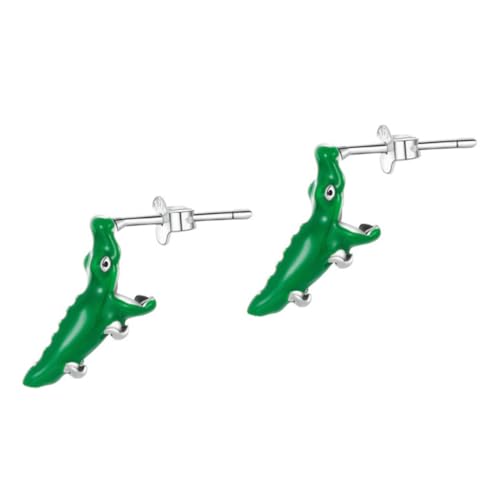 Warmhm Ohrstecker mit Trendigem Krokodil Design Grünem Epoxidharz für Damen und Mädchen für Partys und Kreative Ohrringe von Warmhm