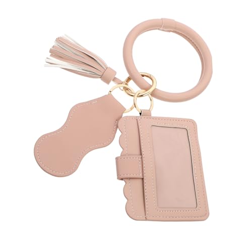 Warmhm PU Kartenetui mit Schlüsselanhänger und Armband Lippenstift Organizer und Lippenpflegetasche Handliche Make Up Tasche für Frauen Accessoire für Alltag und Reisen von Warmhm