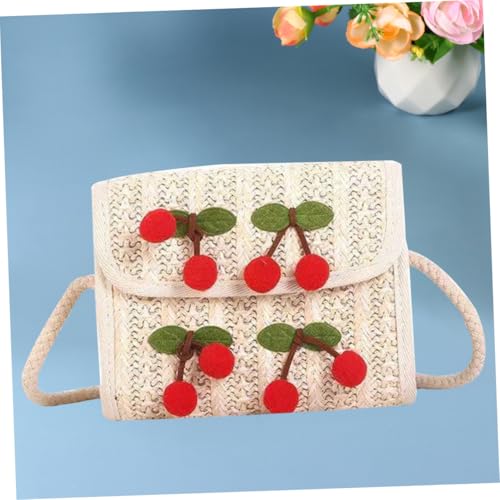 Warmhm PU Kunstleder Umhängetasche Damen mit Kirschenmotiv Kleine Shell Clutch Crossbody Bag Modische Schultertasche für Alltag Shopping Reisen Vielseitige Handtasche in Rosa von Warmhm