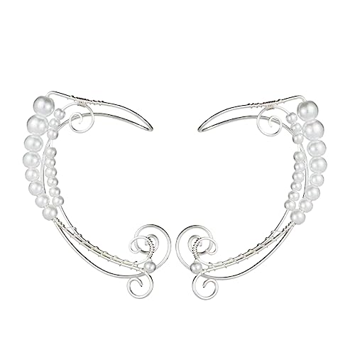 Warmhm Perlen Ear Cuff Ohrclips für Damen Leichte Hautfreundliche Ohrschmuck Accessoires mit Elf Ohren Design Sicherer Halt Piercing Clip Ohrringe Warmhm Perlen Ear Cuff Ohrclips für Damen Leichte Hautfreundliche Ohrschmuck Accessoires mit Elf Ohren Design Sicherer Halt Piercing Clip Ohrringe von Warmhm
