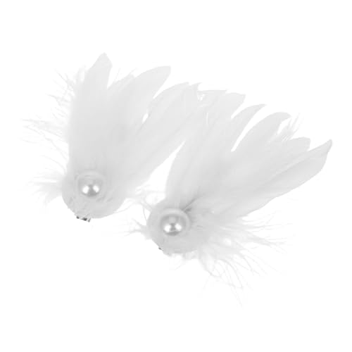 Warmhm Perlen Haarspangen für Frauen Weißes Haaraccessoire mit Federn für Kostüme Hochzeiten und Partys Stabiler Halt Langlebige Materialien für Besondere Anlässe von Warmhm