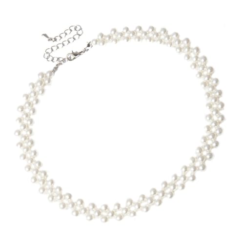 Warmhm Perlenkette Damen Schlichte Halskette Modischer Clavicle Chain Schmuck für Frauen für und Outfit von Warmhm