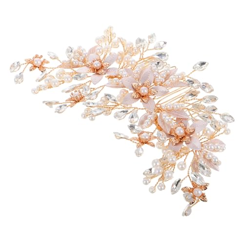 Warmhm Perlenkristallblumen-haarkamm Für Braut Hochzeitsschmuck Blumenkamm Für Brautjungfern Perlenhaarkamm Für Braut Haarschmuck Für Hochzeit Geburtstag Party Kopfschmuck von Warmhm