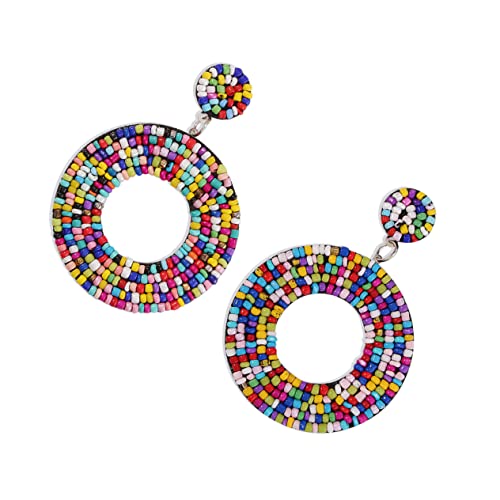 Warmhm Boho Perlenohrringe Für Frauen Und Mädchen Handgefertigte Statement Ohrringe Bunte Hängeohrringe Hautfreundlich Für Besondere Anlässe von Warmhm