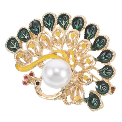 Warmhm Pfauen Brosche mit Strasssteinen Vintage Anstecknadel für Damen Modisches Schmuck Accessoire Vielseitig Tragbar für Hochzeit Festliche Anlässe Edles Kleidungszubehör von Warmhm