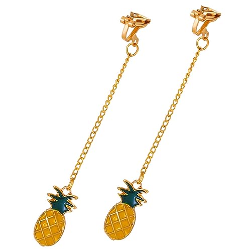 Warmhm Pineapple Dangle Chain Ohrringe für Damen Süße Clip Früchte Ohrringe Leicht und für Hochzeiten Partys und von Warmhm