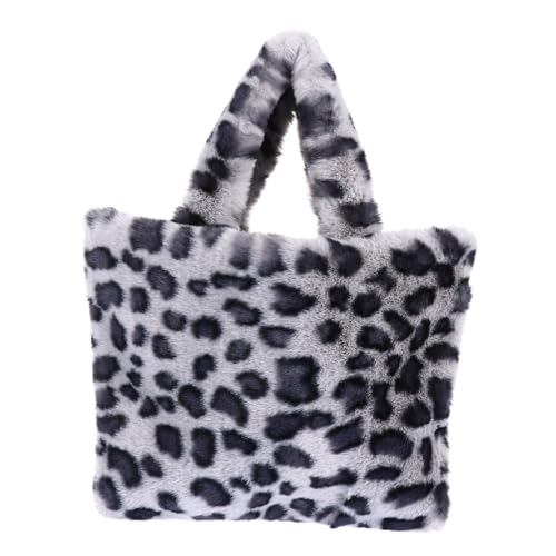 Warmhm Plüsch Damen Handtasche Leopard Muster Crossbody Umhängetasche Schultertasche Vielseitig Tragbar Modisch Langlebig von Warmhm