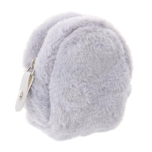 Warmhm Plüsch Münzbeutel für Damen Mini Wallet mit Schlüsselanhänger Vielseitiger Aufbewahrungstasche für Münzen Kopfhörer und Schlüssel und Praktisch für Alltag von Warmhm