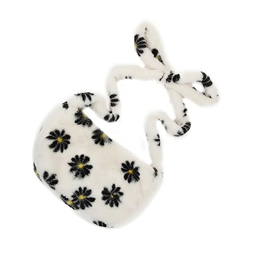 Warmhm Plüsch Schultertasche Damen mit Blumenmuster Weiche Umhängetasche Freizeit Handtasche Vielseitig Verwendbar als Schulter oder Handtasche Geräumig für Alltag Beige von Warmhm