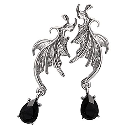 Warmhm Punk Fledermaus Ohrstecker Damen Ohrringe Cooles Design Leicht Tragbar Hautfreundliches Legierungsmaterial Halloween Geschenkidee von Warmhm