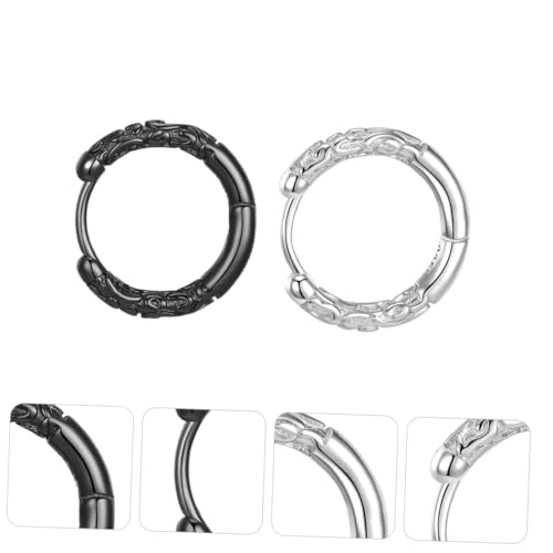 Warmhm Punk Herren Ohrstecker Metall Rund Piercing Earring Silber Schwarz Einzigartiger Streetstyle für Alltag und Party Warmhm Punk Herren Ohrstecker Metall Rund Piercing Earring Silber Schwarz Einzigartiger Streetstyle für Alltag und Party von Warmhm