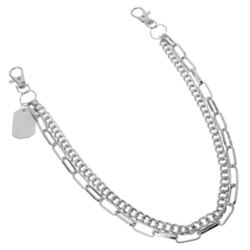 Warmhm Punk Style Doppel Layer Hose Kette Hip Hop Gürtelkette für Jeans Modisches Accessoire für Männer und Frauen Vielseitig Einsetzbar für Alltag und Festivals von Warmhm