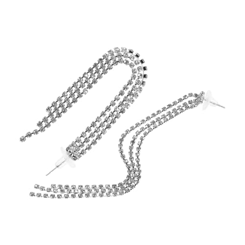 Warmhm Quastenohrringe mit Funkelnden Strasssteinen Lange Statement Ohrhänger für Hochzeiten Abschlussbälle und Besondere Anlässe Stilvolle Damen Ohrschmuck mit Ästhetischem von Warmhm
