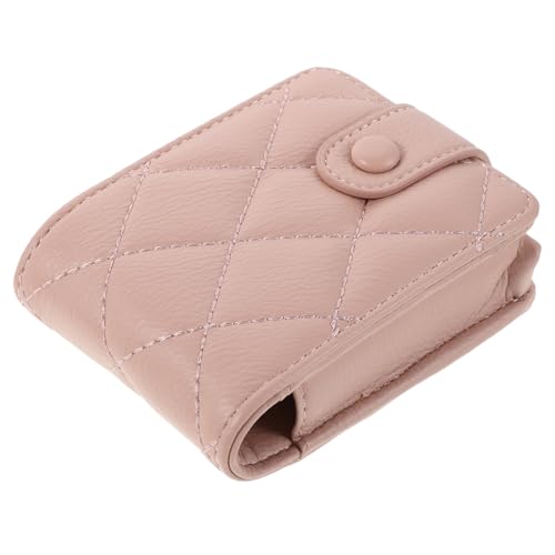 Warmhm Quilted Mini Makeup Tasche mit Spiegel Leichte Damen Kosmetiktasche für Reisen und Outdoor Trendige Kleine Schminktasche Rosa Kompakt und Tragbar für Lippenstift und Essentials von Warmhm
