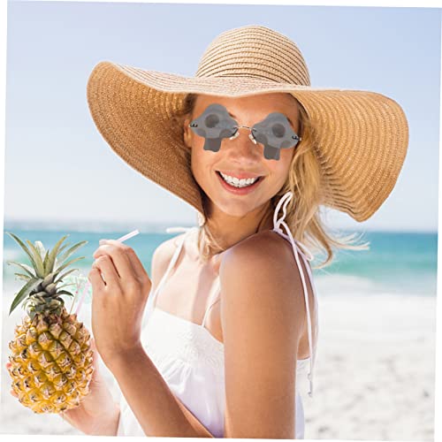 Warmhm Randlose Pilz Sonnenbrille Damen Herren Kreative Partybrille aus Langlebigem Alloy PC Modisch Auffälliges Design für Festivals Urlaub Straßenfoto von Warmhm