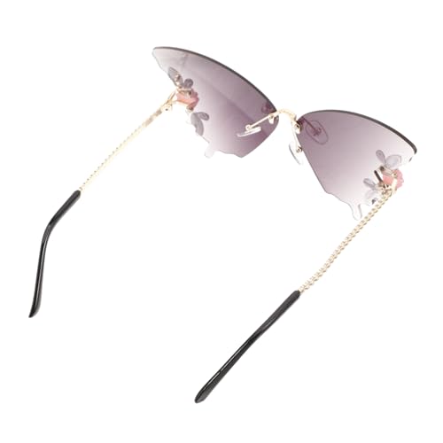 Warmhm Randlose Schmetterlings-sonnenbrille Damen Partybrille mit Glitzerverzierung Uv-schutz Leichter Komfort Modische Deko für Erwachsene und Jugendliche Vielseitig für Party und Warmhm Randlose Schmetterlings-sonnenbrille Damen Partybrille mit Glitzerverzierung Uv-schutz Leichter Komfort Modische Deko für Erwachsene und Jugendliche Vielseitig für Party und von Warmhm