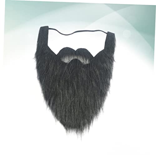 Warmhm Realistischer Großer Schwarzer Vollbart Karneval Perücke Selbstklebend Langlebig für Halloween Fasching Party Cosplay Theater Zubehör von Warmhm