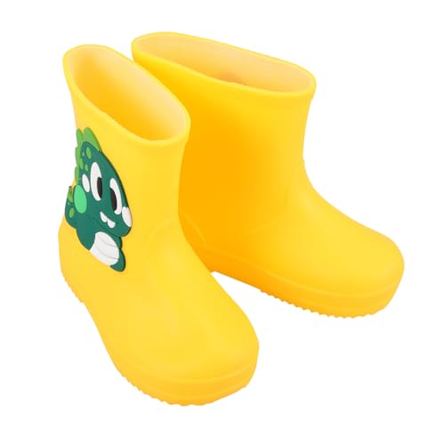 Warmhm Regenstiefel Cartoon Rutschfest Gelb für Jungen Mädchen Outdoor Regen Schuhe Wasserabweisend Leicht zu Reinigen Komfortabel von Warmhm