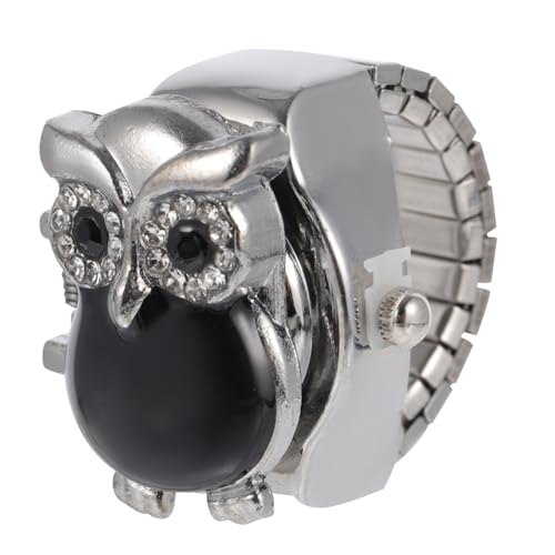 Warmhm Vintage Eulen Design Fingeruhr Ringuhr Damen Handgefertigt Retro Uhr für Finger Kreative Deko Uhr für Halloween Geburtstag und Weihnachten Warmhm Vintage Eulen Design Fingeruhr Ringuhr Damen Handgefertigt Retro Uhr für Finger Kreative Deko Uhr für Halloween Geburtstag und Weihnachten von Warmhm