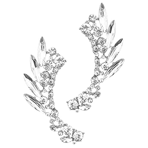 Warmhm Rhinestone Ear Ohrklemme Damen Modeschmuck Leicht Verstellbar Modisch Elegant für Teen Statement Schmuck Accessoire von Warmhm