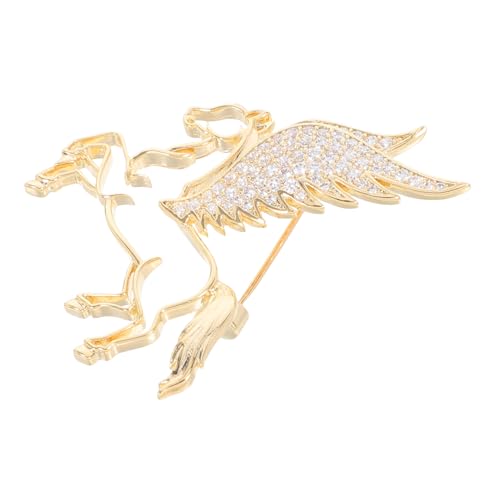 Warmhm Rhinestone Pferde Anstecknadel Elegant Chinesisches Sternzeichen Brosche Unisex für Damen Herren Festliches Outfit Schmuck Accessoire für Jacken Mäntel von Warmhm