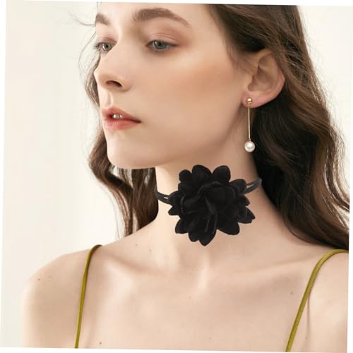 Warmhm Romantische Halskette Choker Blumen Design Verstellbar Damen Modeschmuck für Alltag Party Boho Halskette mit Langem Anhänger von Warmhm