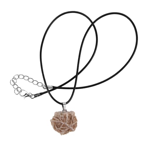 Warmhm Blumen Choker Halskette Für Frauen Natürlicher Edelstein Desert Anhänger Mit Schwarzem Lederband Eleganter Schmuck Für Jeden Anlass Und Vielseitige Outfit-kombination von Warmhm