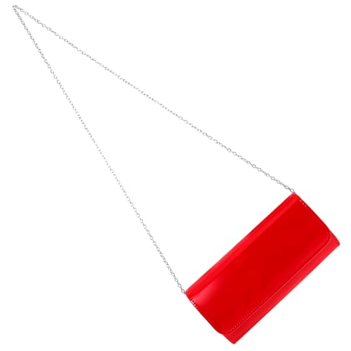 Warmhm Rote Damen Clutch Handtasche PU Gefertigt Große Kapazität Dekorative Abendtasche Elegant Stil für Partys Hochzeit Bankett Alltag von Warmhm
